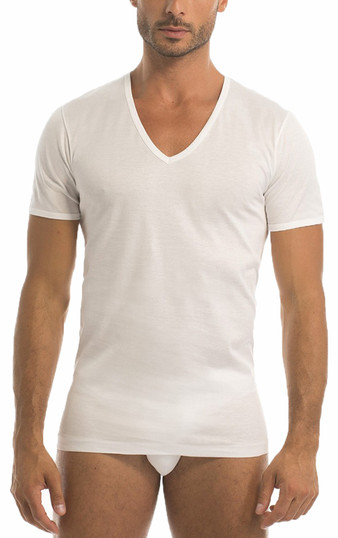 Maglia Uomo Mezza Manica Scollo a V Uomo Garda 0036 in 100% Cotone Filo di Scozia