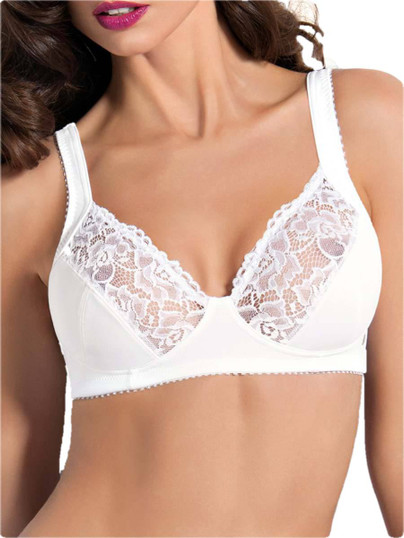 Reggiseno Donna Sielei 940 Senza ferretto in Microfibra con pizzo - Coppa C