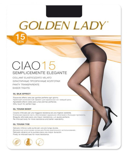 Golden Lady (10 Paia) Collant Velatissimo 15 Denari - Ciao 15 - Offerta Multipack