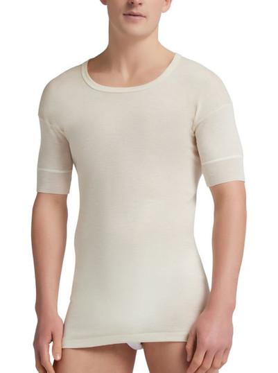 T-Shirt girocollo manica corta uomo, 80% lana leggera Liabel 05148 43