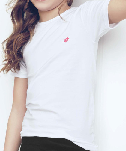 T-shirt girocollo manica corta bambina e ragazza con Logo Lotto
