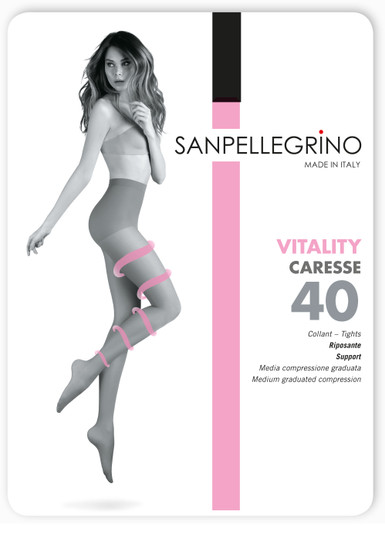 San Pellegrino (5 paia) Caresse Collant Donna Riposante 40 Den Compression Gradata - Offerta Multipack