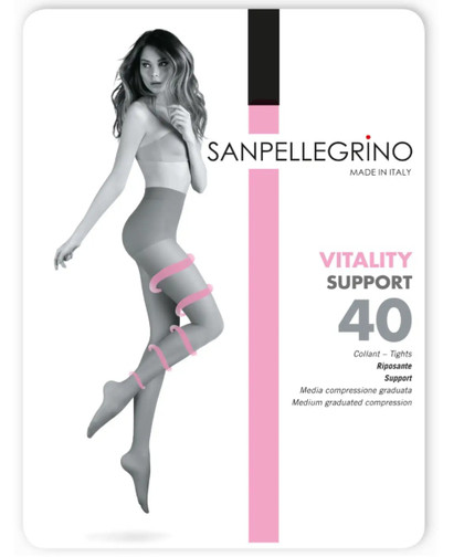 San Pellegrino (5 Paia)Support Collant 40 Den Velato con Corpino Contenitivo - Offerta Multipack