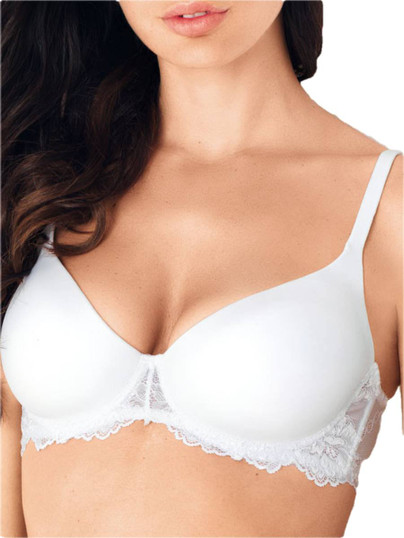 LORMAR Mousse Pizzo Reggiseno con Ferretto in Microfibra e Pizzo - Coppa B - C