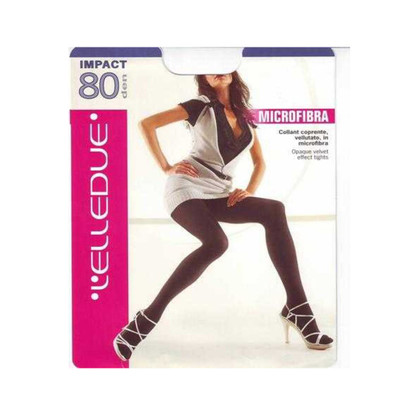 6 Paia Collant Elledue Impact80 Den Coprente in Microfibra e Tassello in Cotone