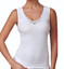 3 Pezzi Canotta Donna Spalla Larga Jadea 9201 Inserti in Macramè in Interlock