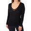 Emmebivi Maglia Donna Manica Lunga  in Lana Seta con Ricamo in Pizzo  93064