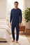 BLUPEPPER Pigiama uomo in cotone interlock lungo collo serafino PMU005CC