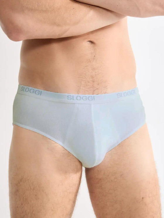 Sloggi (2 pezzi) Slip Uomo Midi Basic con Elastico Esterno in Strech Cotton