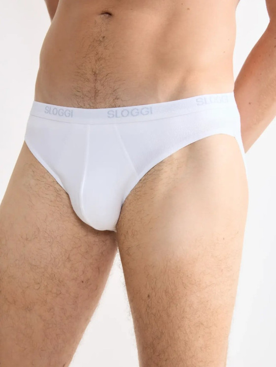 Sloggi (2 pezzi) Slip Uomo Mini Basic con Elastico Esterno in Strech Cotton