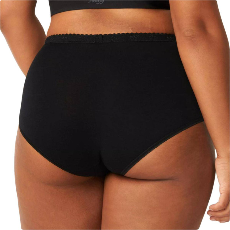 2 Slip donna maxi vita bassa lati alti con inserti in pizzo CHIC MAXI SLOGGI