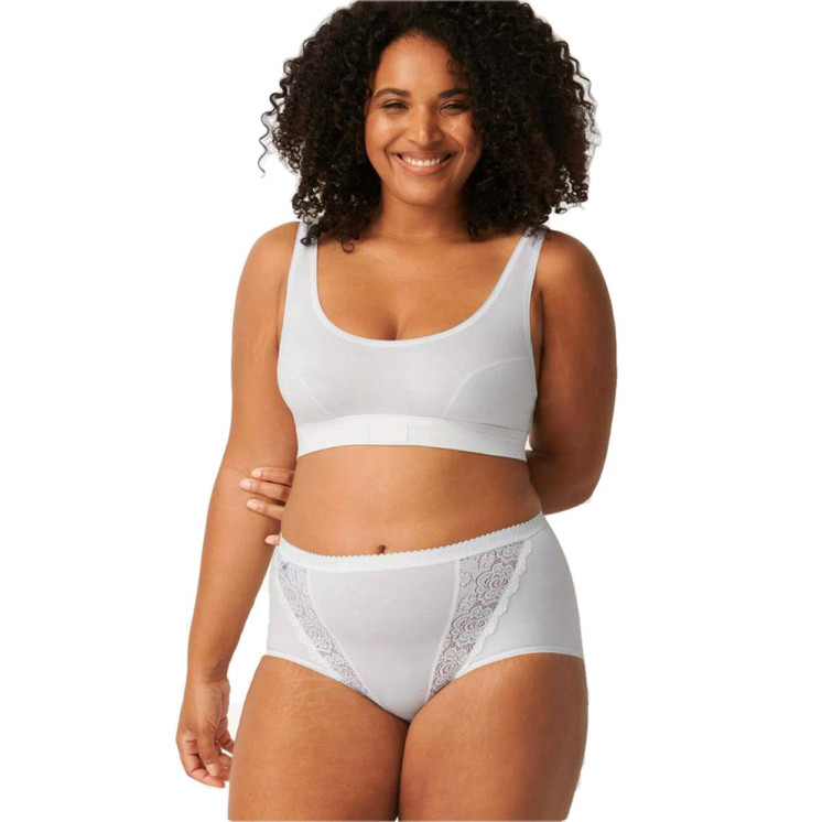 2 Slip donna maxi vita bassa lati alti con inserti in pizzo CHIC MAXI SLOGGI