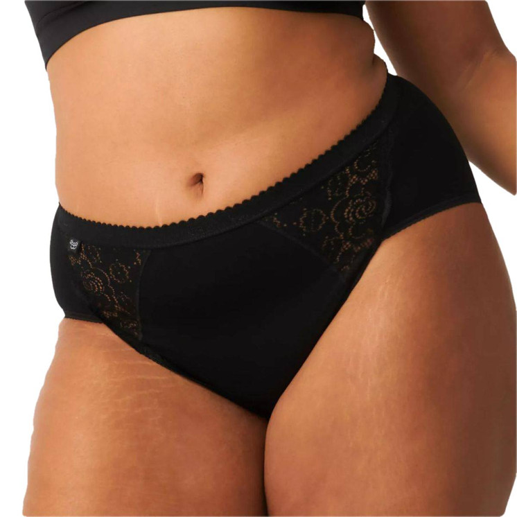2 Slip Donna Sloggi In Cotone Con Inserti In Pizzo a Tema Floreale