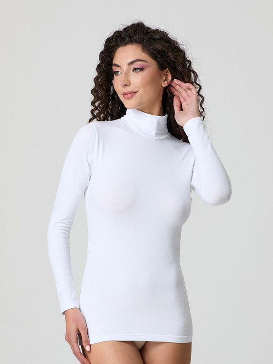 Maglia Dolcevita Donna Jadea 4267 Manica Lunga in Cotone Elasticizzato