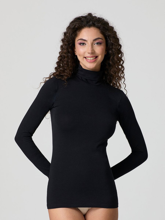 Maglia Dolcevita Donna Jadea 4267 Manica Lunga in Cotone Elasticizzato