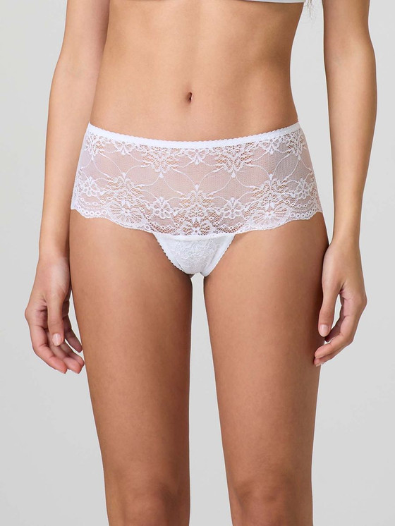 6 Pezzi Slip short in pizzo trasparente Jadea 1630 con Tassello interno in Cotone