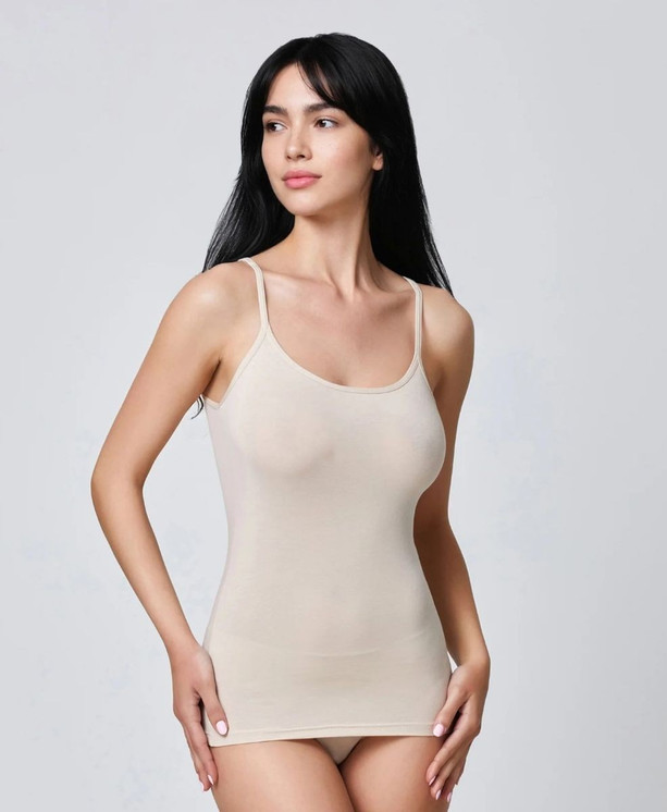 Canotta Top Donna Spalla Stretta Jadea 2005  in Cotone Green