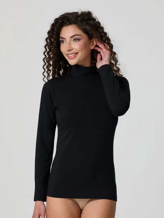 Maglia Donna Lupetto Invernale Manica Lunga in Soft Cotton Jadea 4101