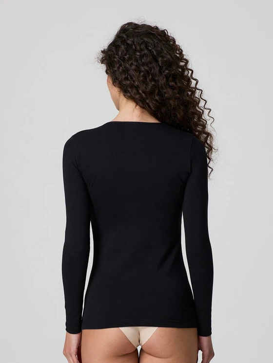 Jadea Maglia Donna Manica Lunga con Scollo Lollo Ampio in Cotone Elasticizzato 4056