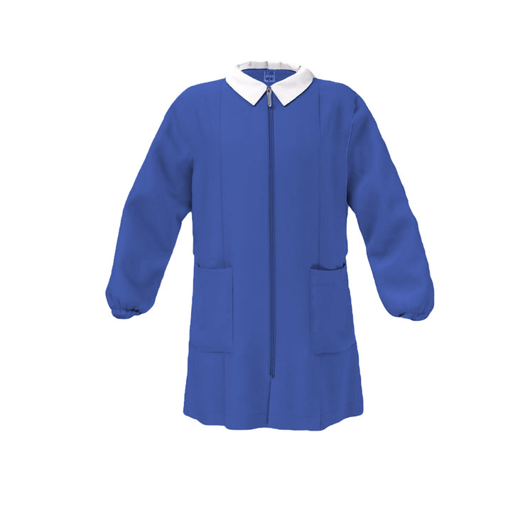 SIGGI Grembiule Bambino Elementare Chiusura Zip Blu  37GR2111 Senza Ricamo