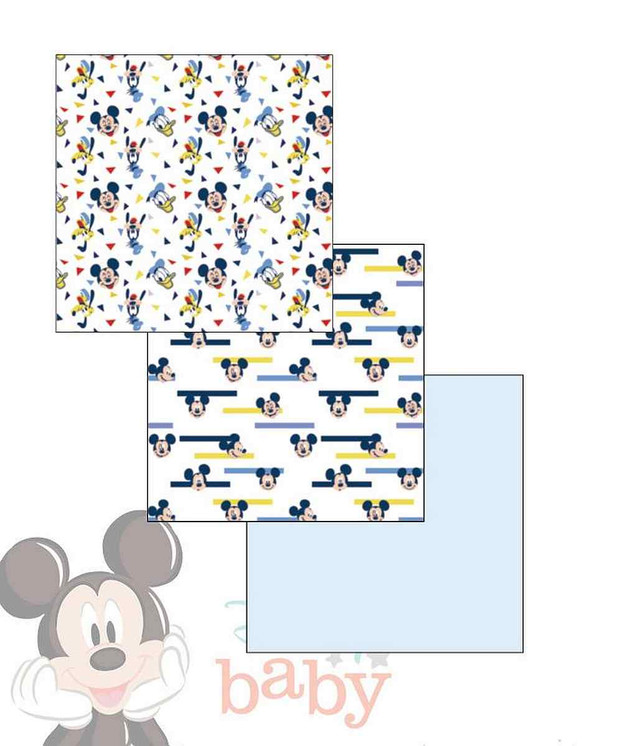 Set da 3 pezzi Quadrato Ellepi Disney in cotone garzato Fantasie Minnie e Mickey Set da 3 pezzi Quadrato Ellepi Disney in cotone garzato Fantasie Minnie e Mickey