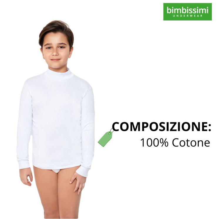 Maglia Lupetto Bambino Bambina Manica Lunga Caldo Cotone Invernale Bimbissimi TL1130