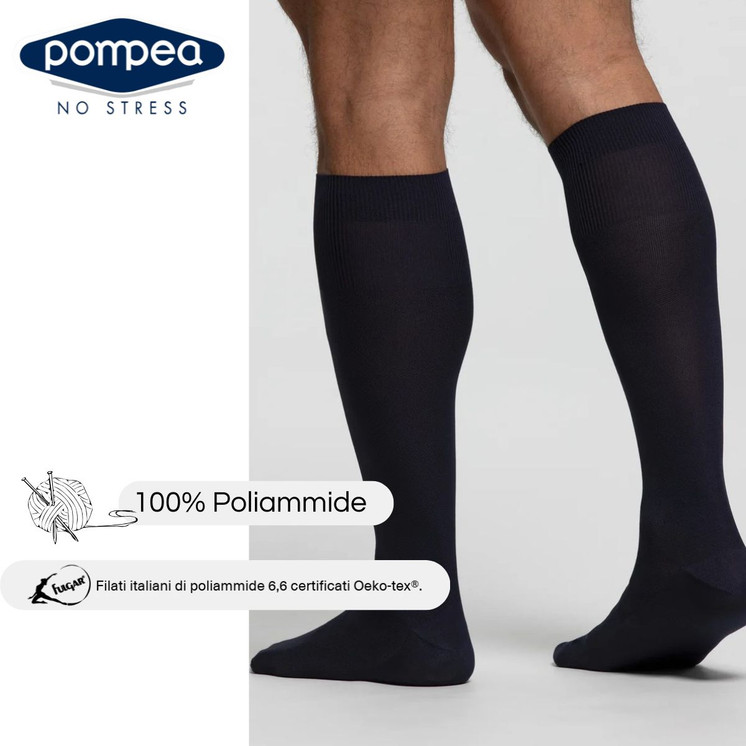 3 Paia Calzino Uomo Lungo Pompea in morbida Microfibra in  piquet