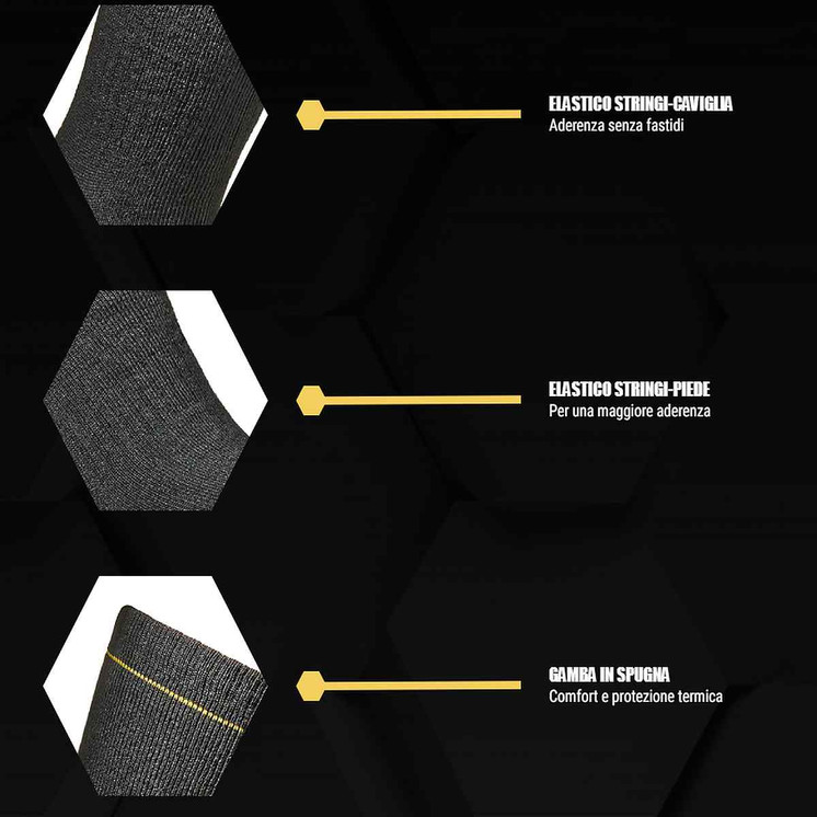 WRK-06 3 Paia Calza Corta da Lavoro Termica antinfortunistica Resistente