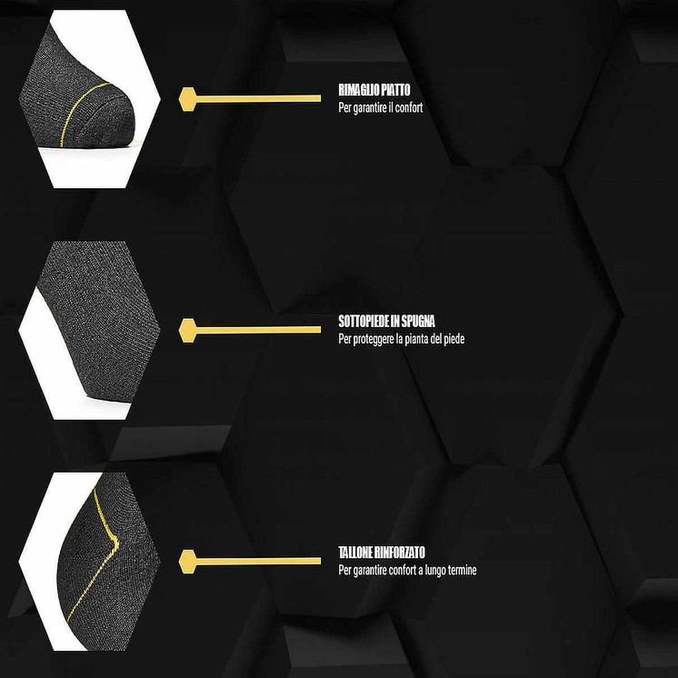 WRK-06 3 Paia Calza Corta da Lavoro Termica antinfortunistica Resistente