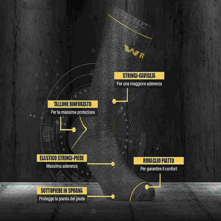 WRK-06 12 Paia Calza Corta da Lavoro Termica antinfortunistica Resistente