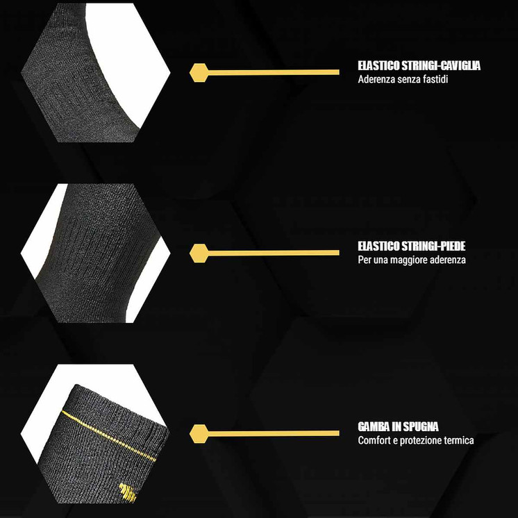 WRK-08 3 Paia Calza Uomo Lunga da Lavoro Termici Anti Infortunistica