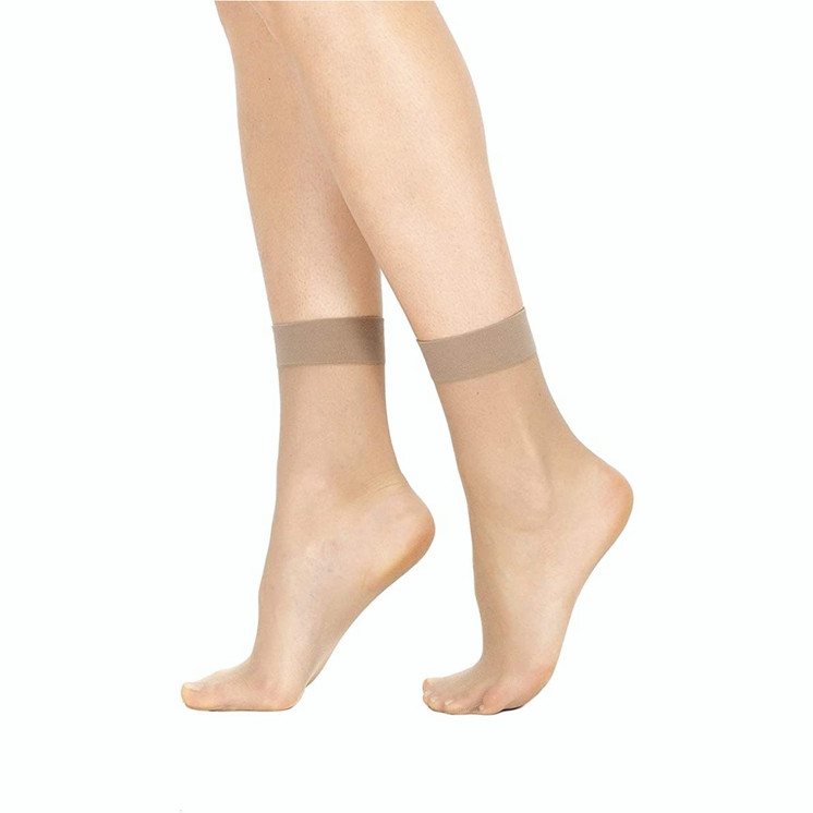 10 PAIA CALZINO ELASTICIZZATO DONNA 20 DEN CON BORDO COMFORT E PUNTA NUDA