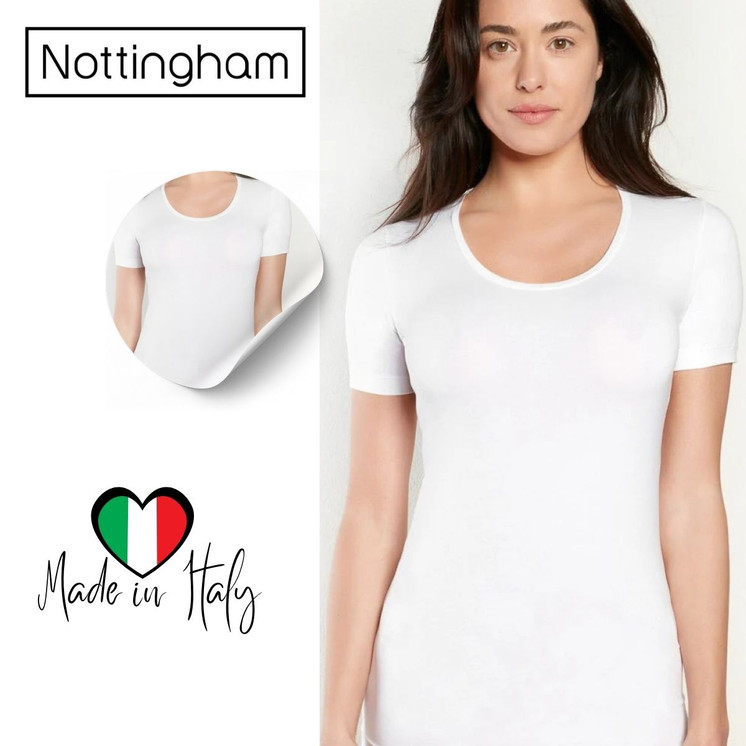 Maglia Mezza Donna Manica Nottingham TM4014BW in Cotone Costina