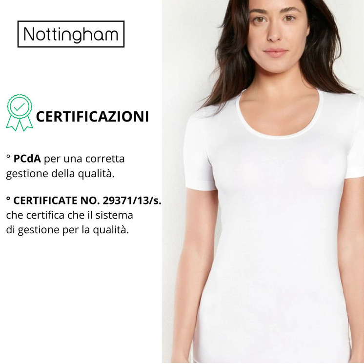 Nottingham Maglia Mezza Donna Manica  TM4014BW in Cotone Costina