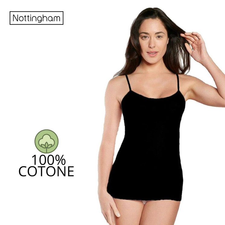 Canottiera Donna Spalla Stretta Nottingham VS3015W in Cotone Costina