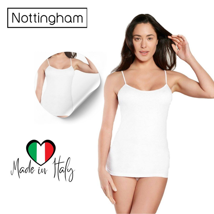 Canottiera Donna Spalla Stretta Nottingham VS3015W in Cotone Costina