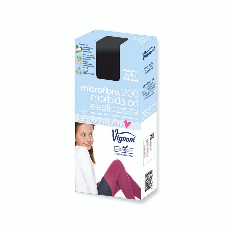 3 Paia Collant Bambina 200 den Vignoni in Microfibra Coprente,Calda e Morbida