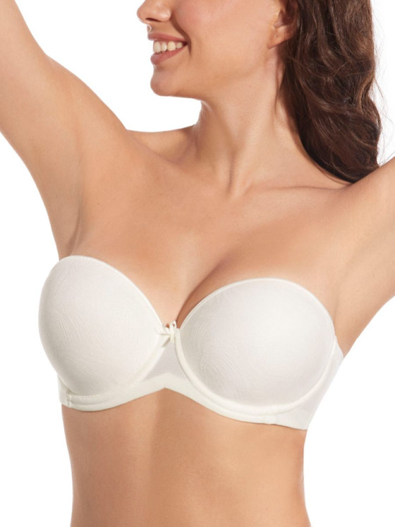 Reggiseno Selene Vilma senza spalline,con ferretto,coppa imbottita,con incrocio di tulle - Coppa C