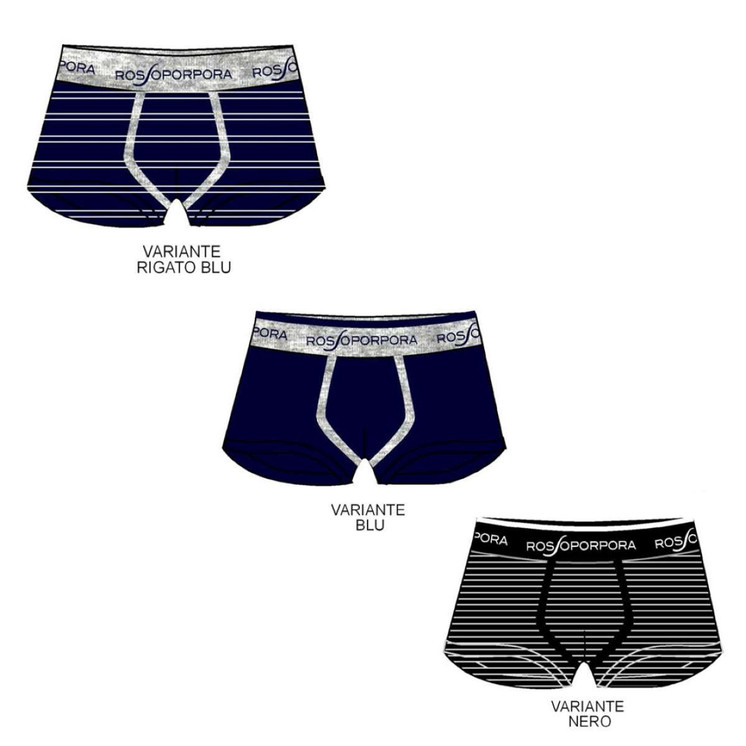 12 Boxer Uomo RossoPorpora UB2012 Elastico Esterno in Cotone Elasticizzato