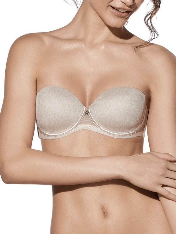 Creaciones Selene Esmeralda Reggiseno Fascia Senza Spalline con Ferretto e Coppa Preformata (Coppa C-D)