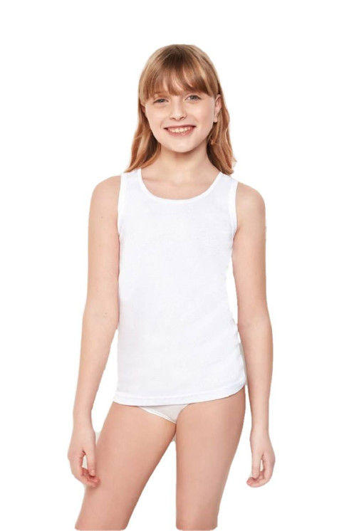 6 Pezzi Canotta Bambina NOTTINGHAM VL701B spalla larga in cotone