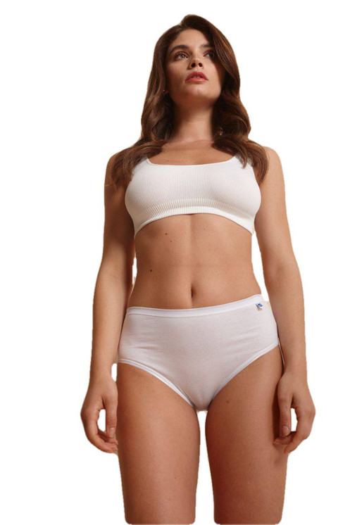 12 Slip Culotte Donna Vita Midi  in cotone elasticizzato Snelly S395