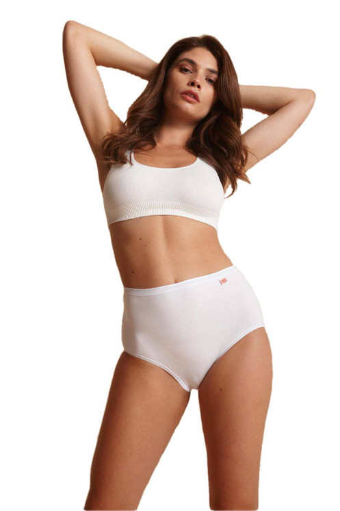 6 Slip Culotta Donna basic  Snelly 1396 in morbido cotone modal vita alta