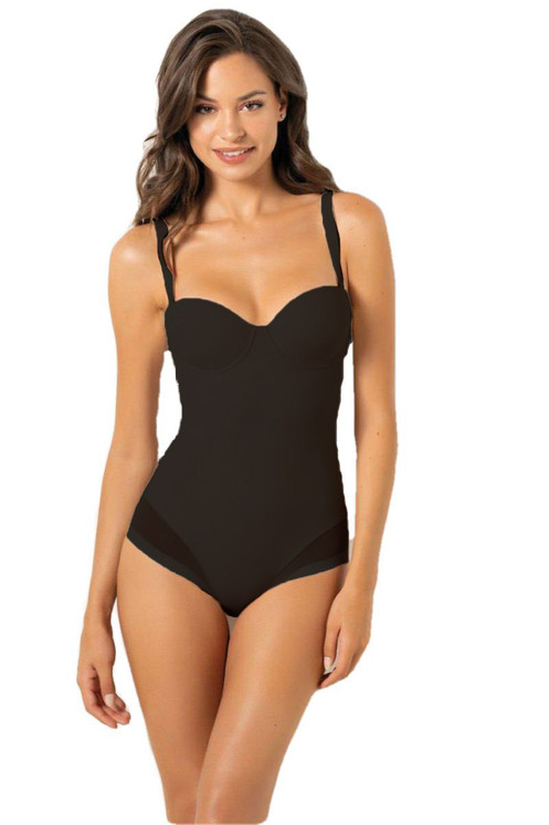 Body 1852 SièLEI in microfibra contenitivo,con ferretto e coppe imbottite