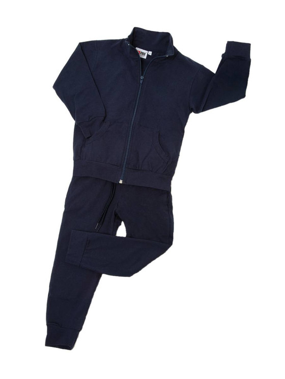 Tuta Unisex Bambino PRMSportswear Cotone Jersey con Zip Colore Blu 100% Cotone