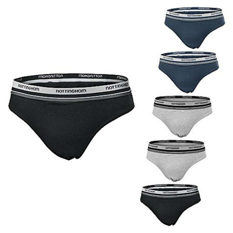 6 Slip Uomo in Cotone Bielastico Nottingham Fianco Medio elastico con logo