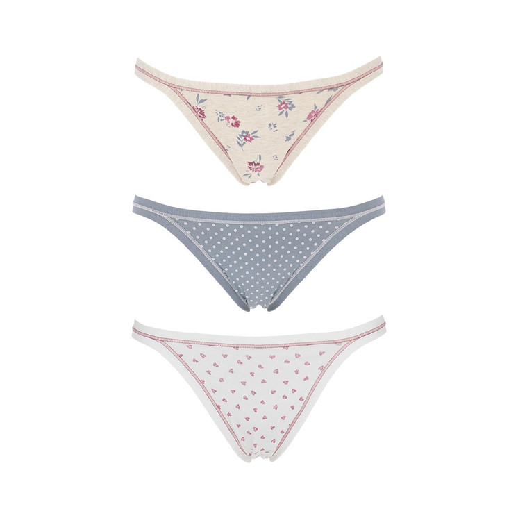 12 Tanga Slip Donna Cotonella in Cotone Bielastico Fantasia Assortite