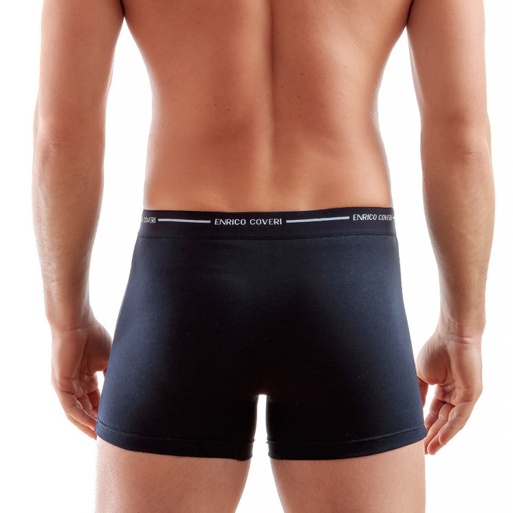 6 Boxer Uomo  cotone Elasticizzato Enrico Coveri EB1000 Elastico Esterno