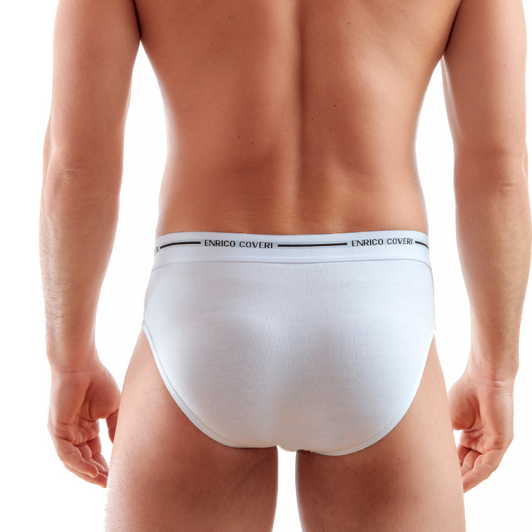 Enrico Coveri ES1000 (6 Pezzi) Slip Uomo in Cotone Elasticizzato con Elastico Esterno - Offerta Multipack