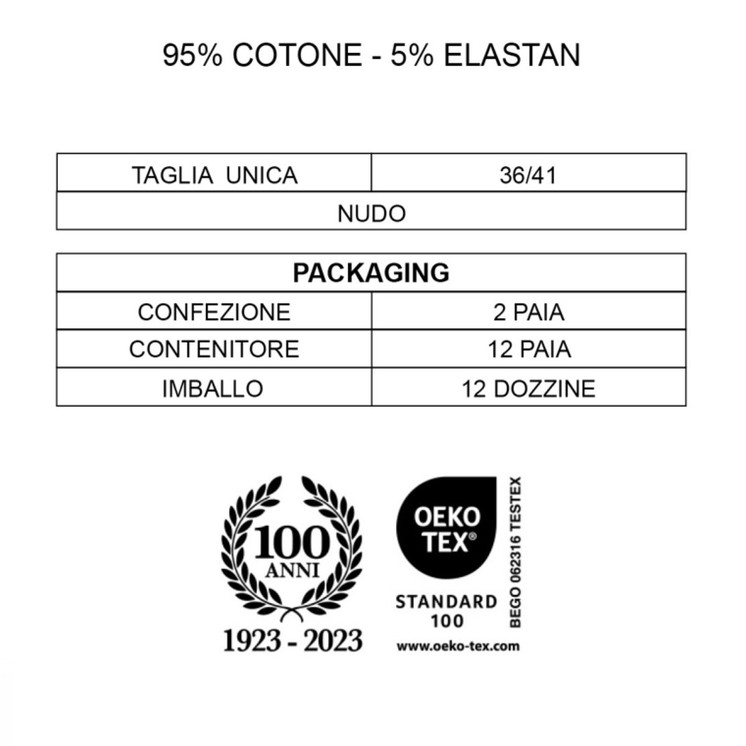 12paia Copripunta Salvapiede Donna con Laccetto Invisibile in Cotone 668 Meritex